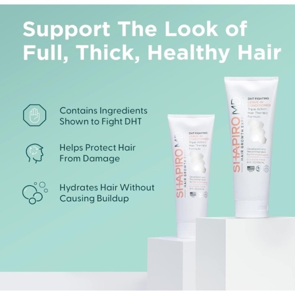 Shapiro MD DHT Fighting Leave-In Conditioner Triple Action Hair Therapy 8oz - Picture 3 of 3